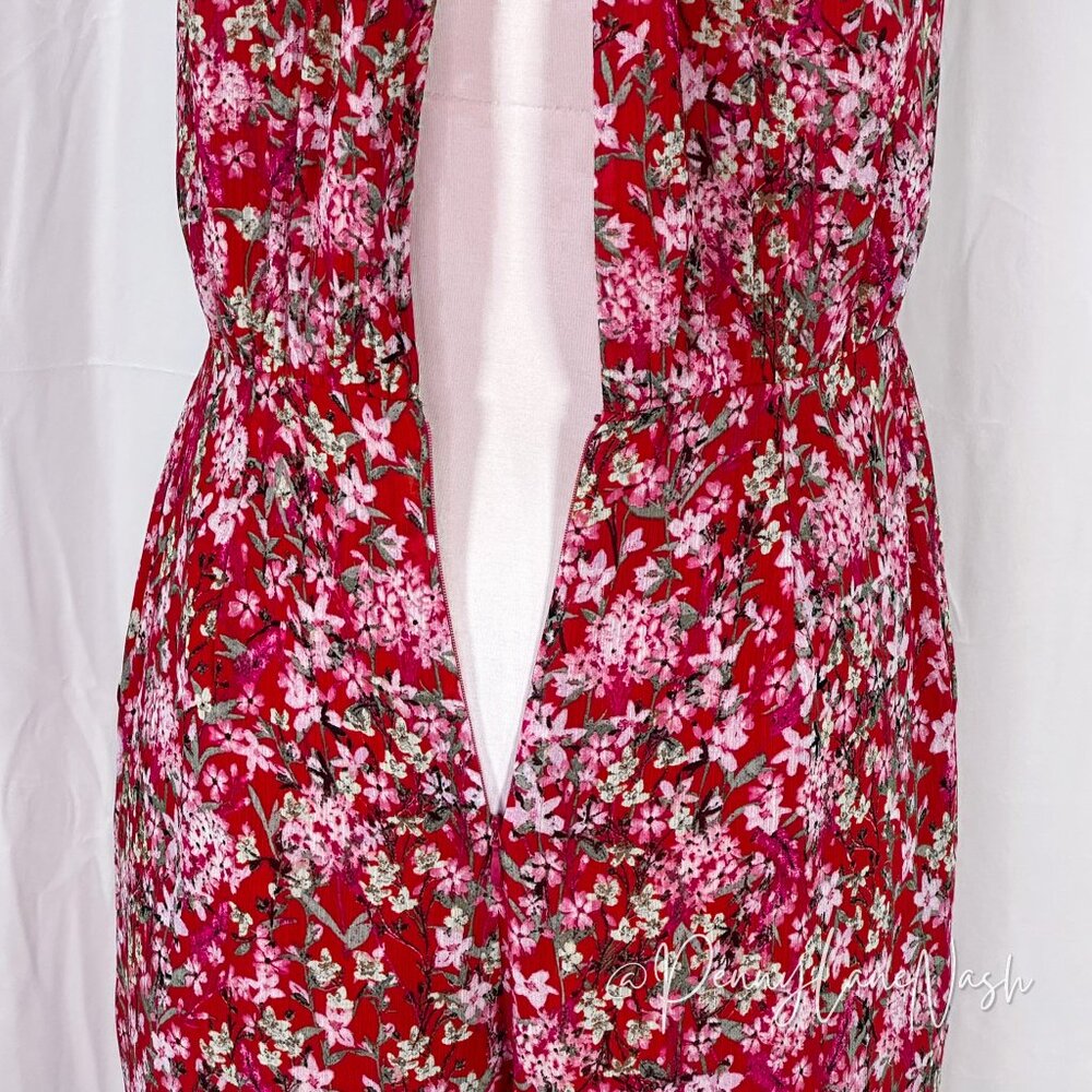 Anthropologie Ali & Jay Troubadour Red Floral Sleeveless Ruffle Jumpsuit - Picture 13 of 14